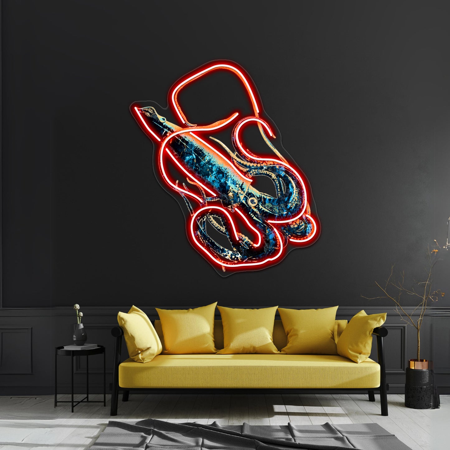 Squid Mysterious Deep Sea Creature Wall Artwork Neon Signs