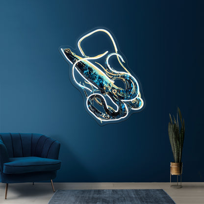 Squid Mysterious Deep Sea Creature Wall Artwork Neon Signs