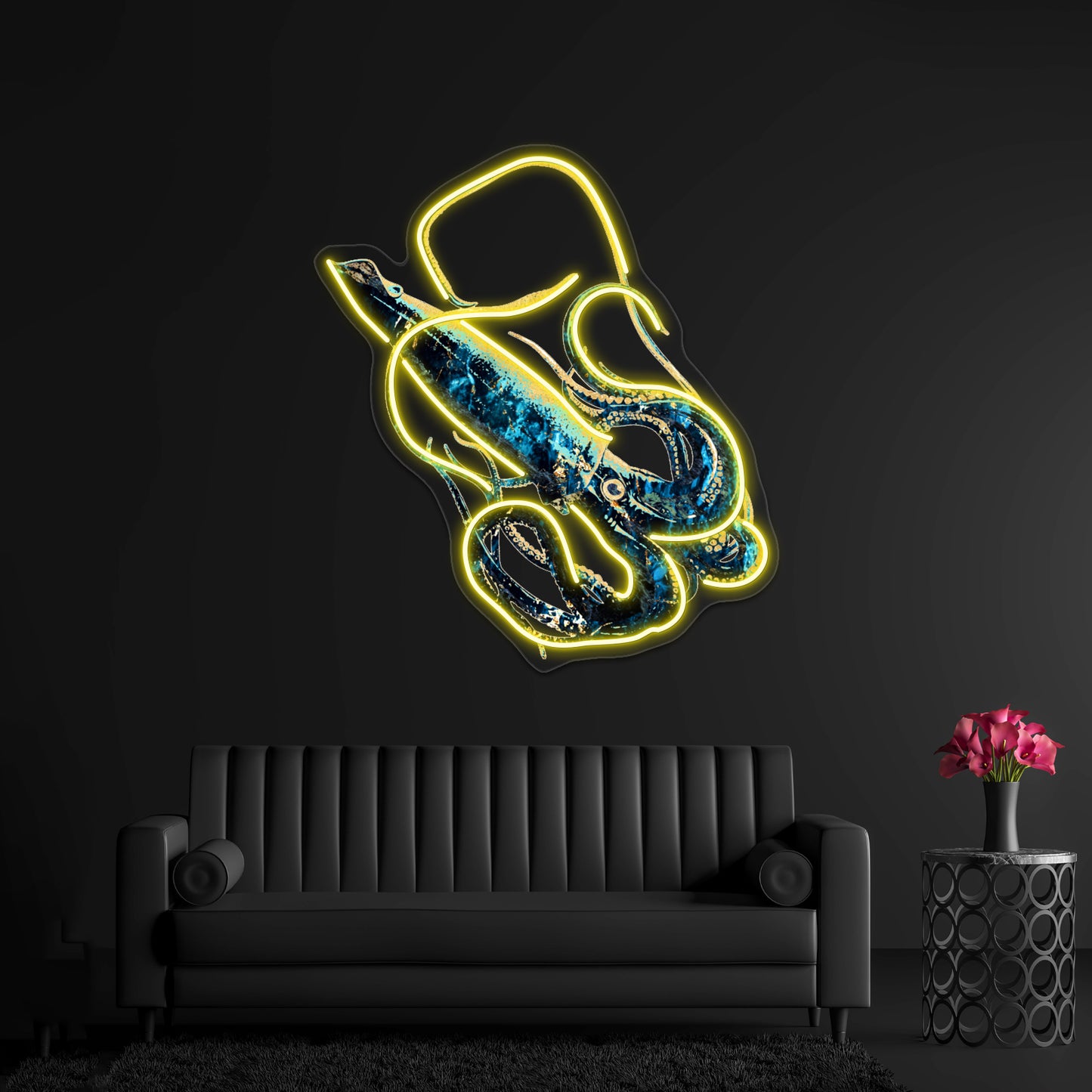 Squid Mysterious Deep Sea Creature Wall Artwork Neon Signs