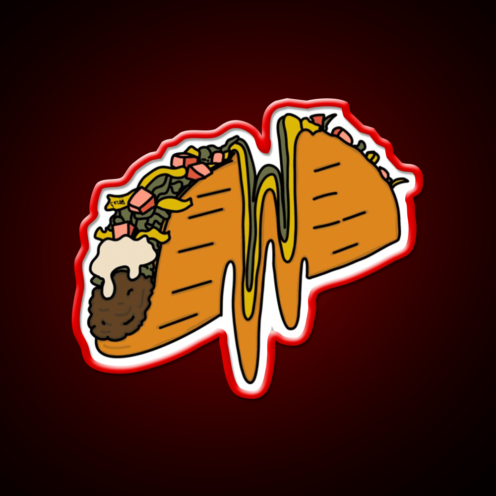 Squiggle Taco Led Neon Sign Mexican Food Sign Rgb Color - Shineneon