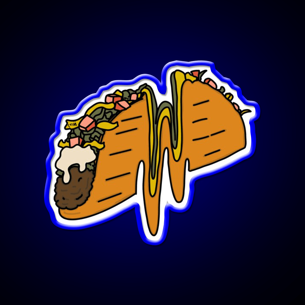 Squiggle Taco Led Neon Sign Mexican Food Sign Rgb Color - Shineneon