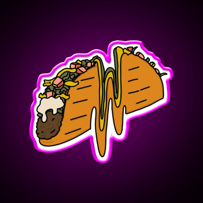Squiggle Taco Led Neon Sign Mexican Food Sign Rgb Color - Shineneon
