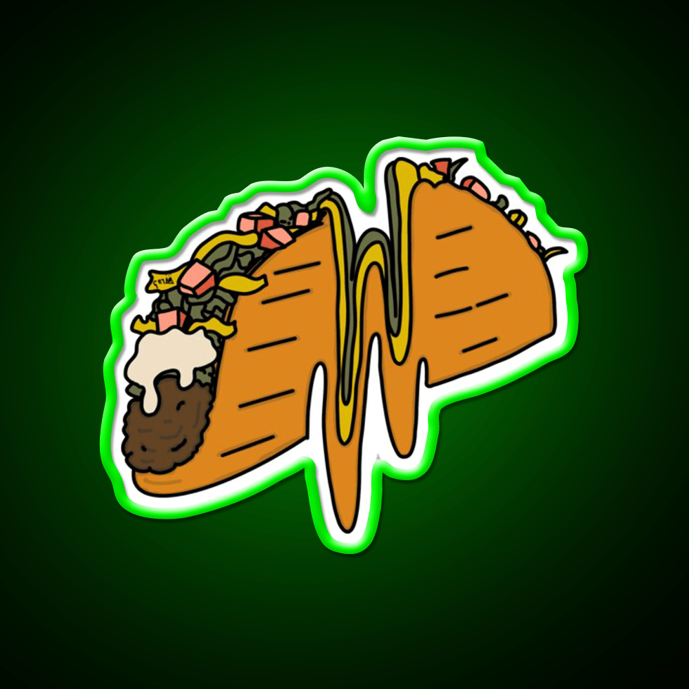 Squiggle Taco Led Neon Sign Mexican Food Sign Rgb Color - Shineneon