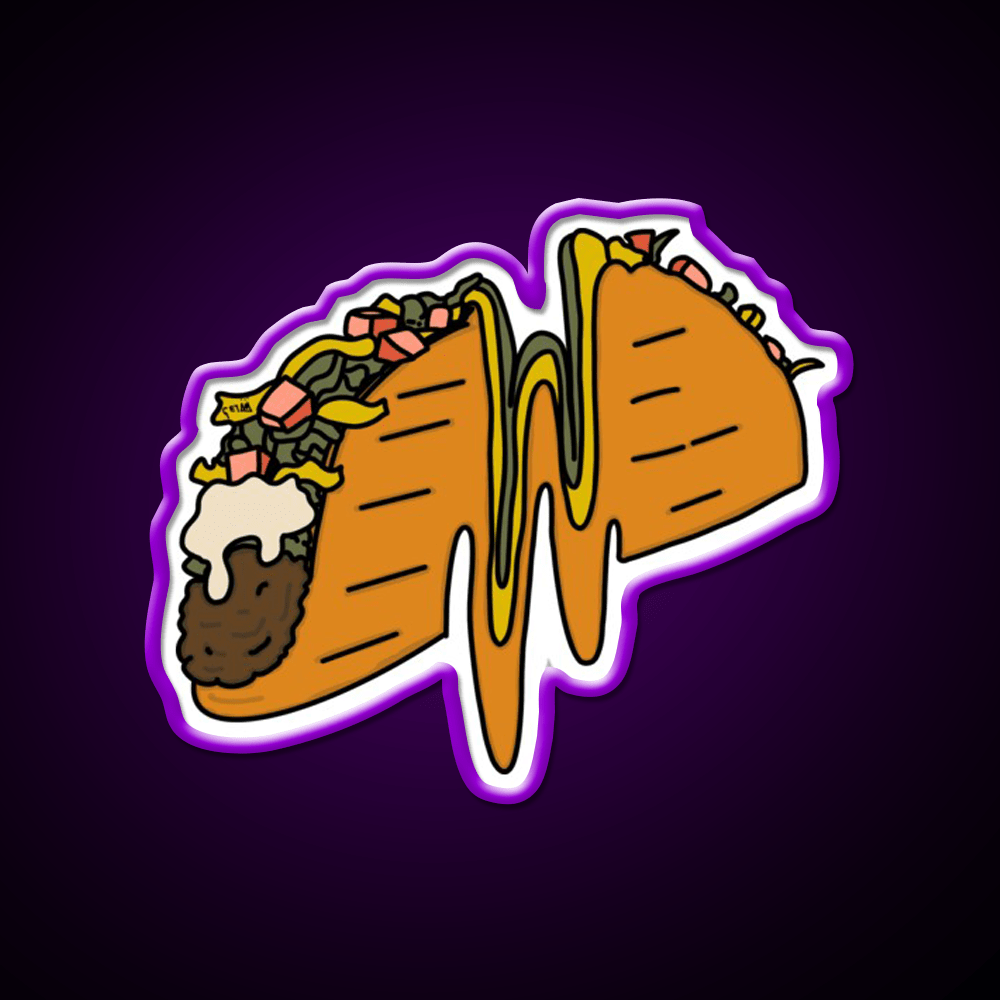 Squiggle Taco Led Neon Sign Mexican Food Sign Rgb Color - Shineneon