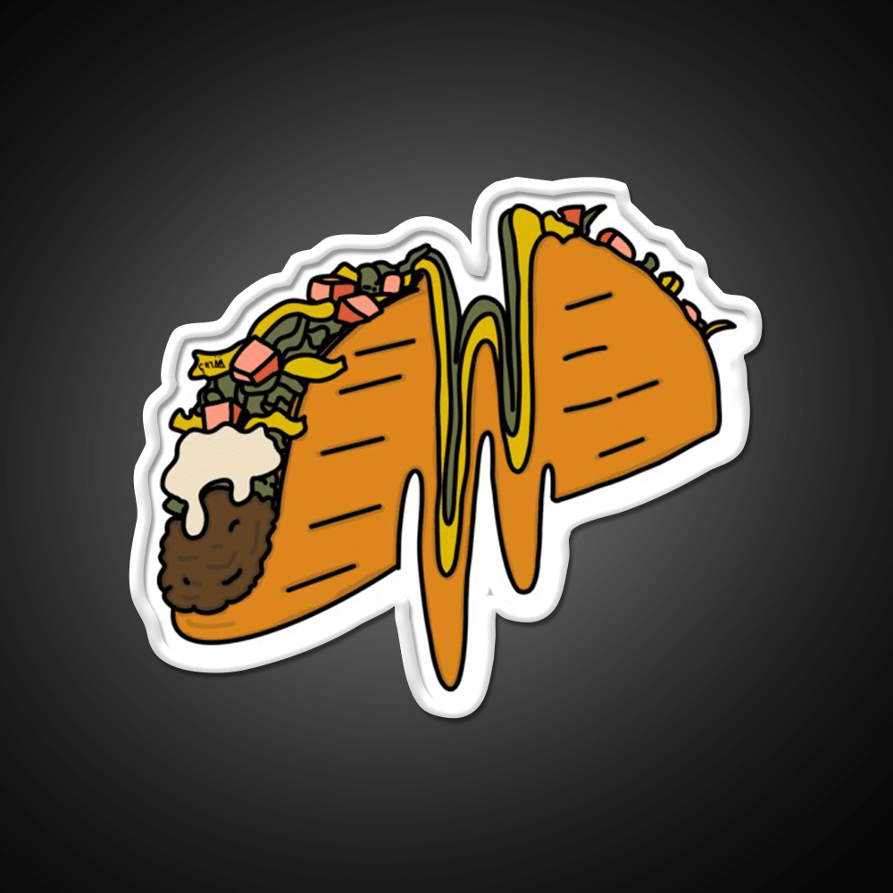 Squiggle Taco Led Neon Sign Mexican Food Sign Rgb Color - Shineneon