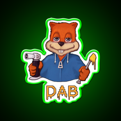 Squirrel Dab Hemp Inspired Green Leaf Led Neon Sign Rgb Color - LED neon sign view 8