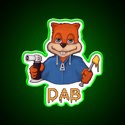 Squirrel Dab Hemp Inspired Green Leaf Led Neon Sign Rgb Color - Shineneon