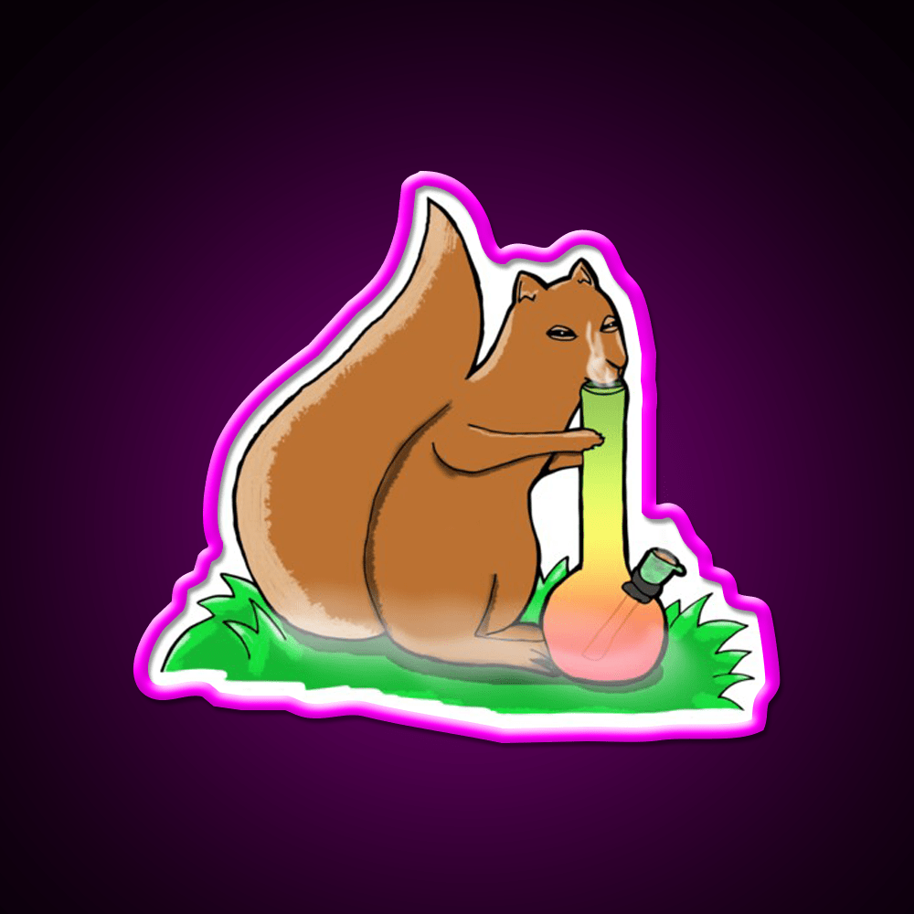 Squirrel Hemp Inspired Green Leaf Led Neon Sign Rgb Color - Shineneon
