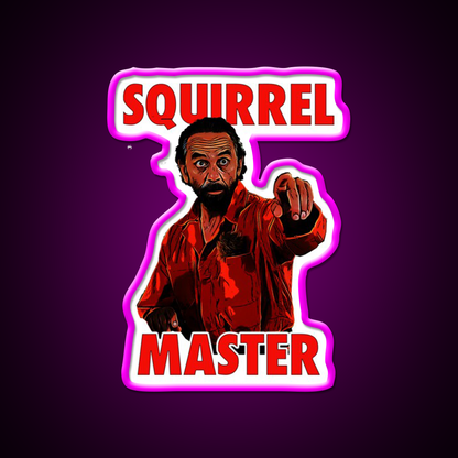 Squirrel Master Hemp Inspired Green Leaf Led Neon Sign Rgb Color - Neon sign mounted on wall in room