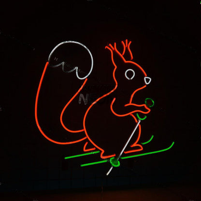 Squirrel Skiing Led Neon Sign Led Decor | Shineneon