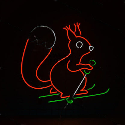 Squirrel Skiing Led Neon Sign Led Decor | Shineneon