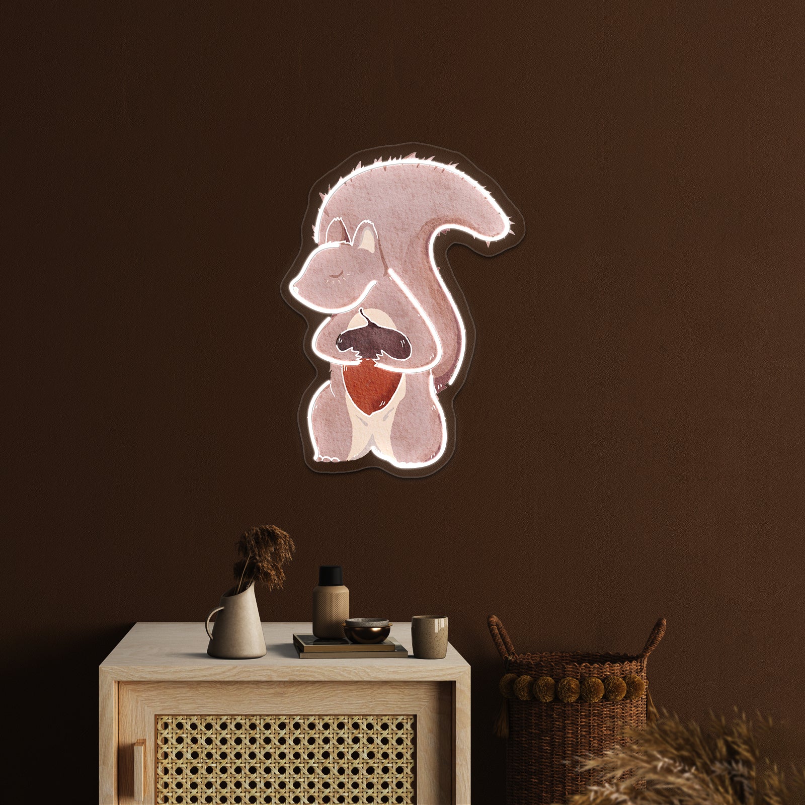 Squirrel With Acorn Artwork Neon Signs | Shineneon