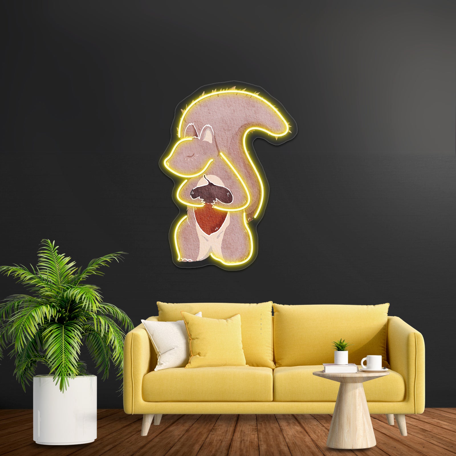 Squirrel With Acorn Artwork Neon Signs | Shineneon