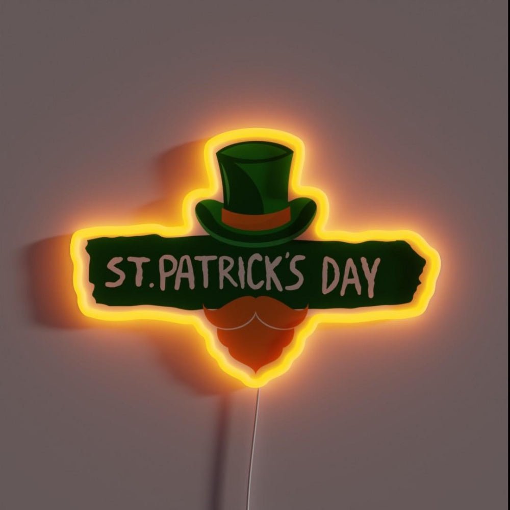 St Patricks Day Beard Cap Rgb Led Neon Sign - Shineneon