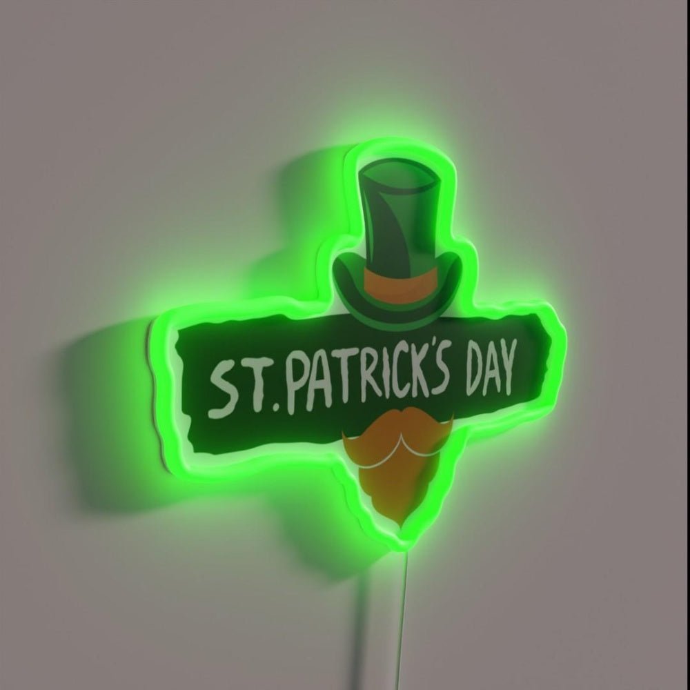 St Patricks Day Beard Cap Rgb Led Neon Sign - Shineneon