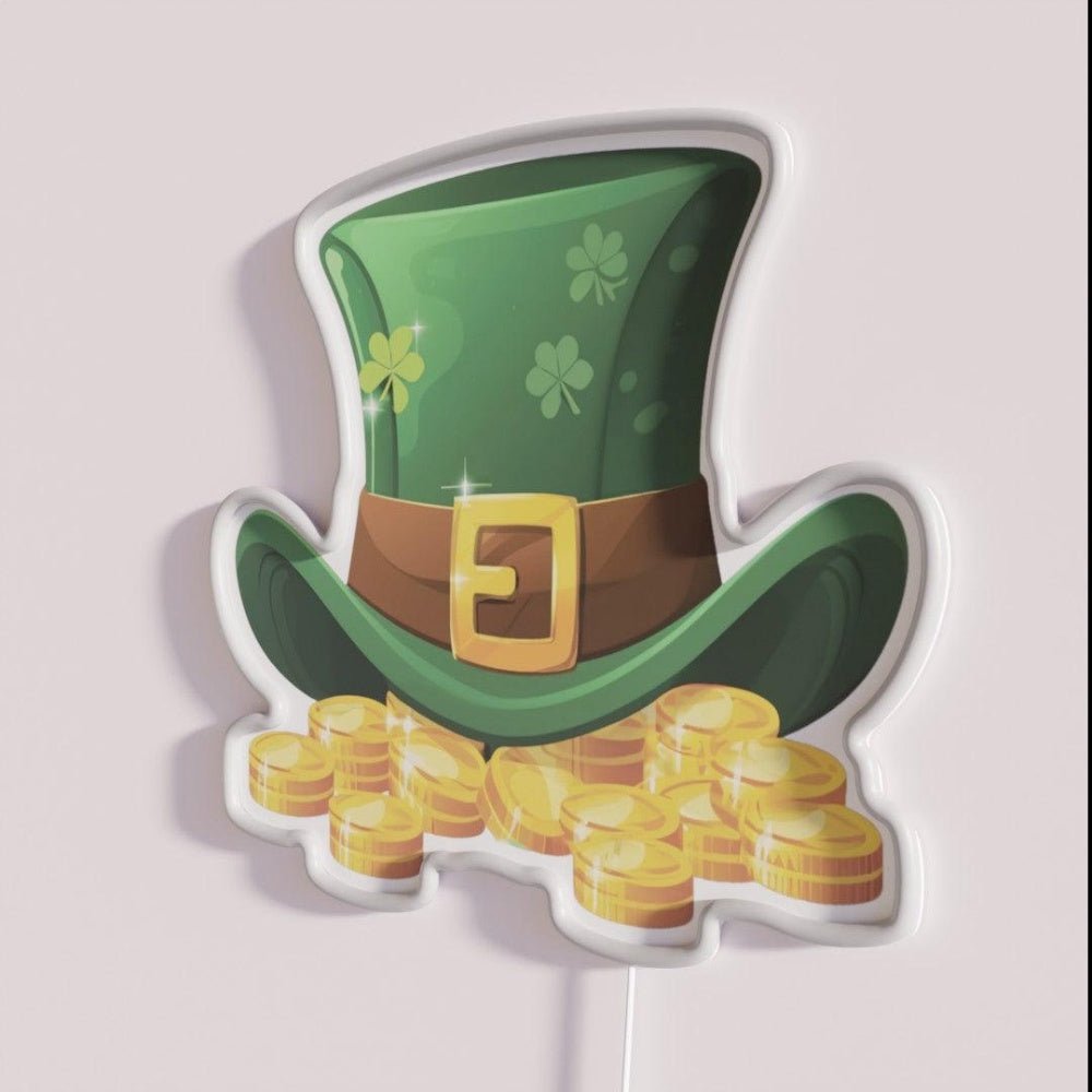 St Patricks Day Dwarf Hat With Gold Rgb Led Neon Sign - Shineneon