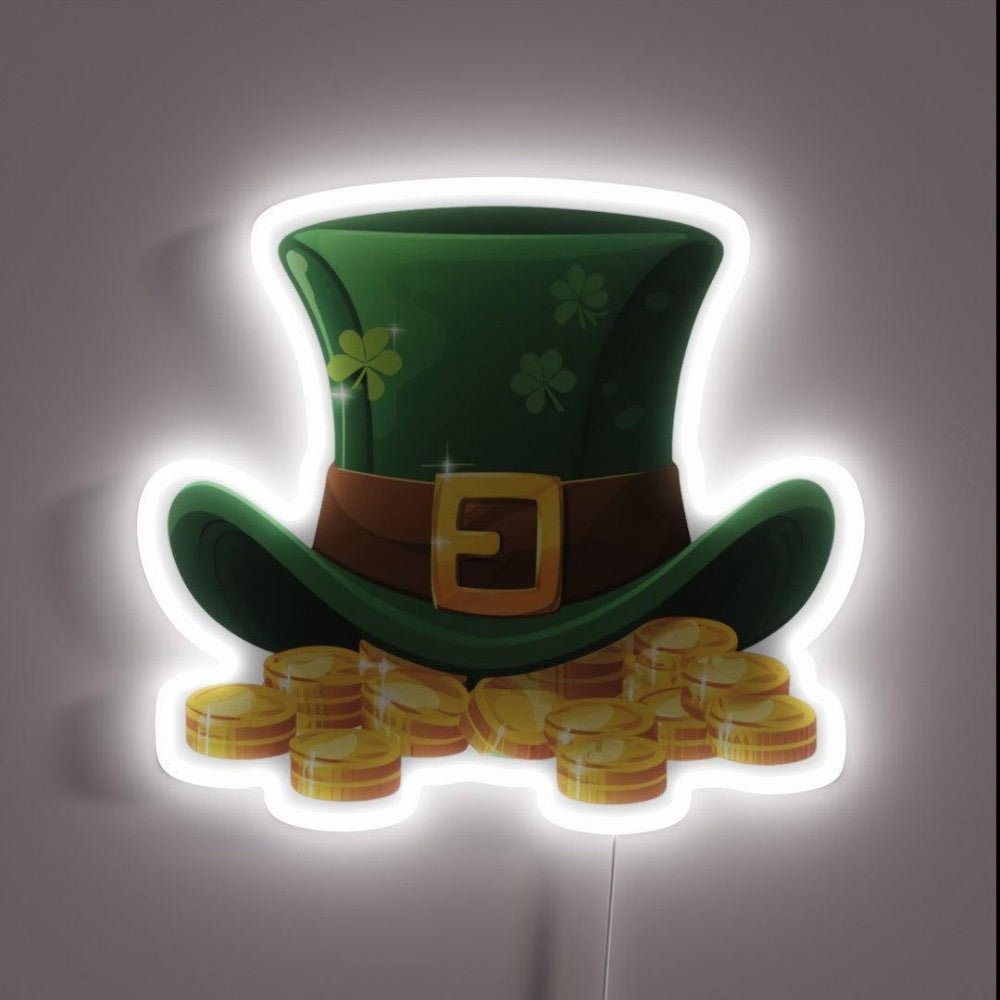 St Patricks Day Dwarf Hat With Gold Rgb Led Neon Sign - Shineneon