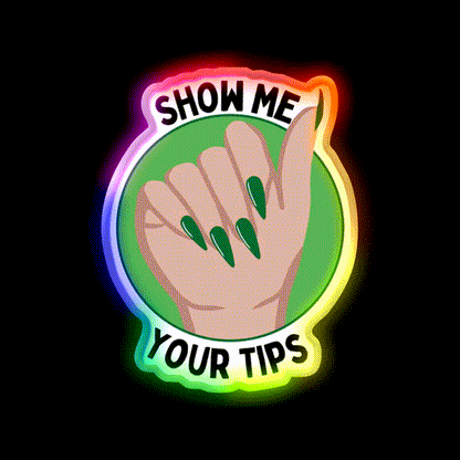 St Patricks Day Nail Tech Nail Salon Led Neon Sign Rgb Color - LED neon sign close-up detail