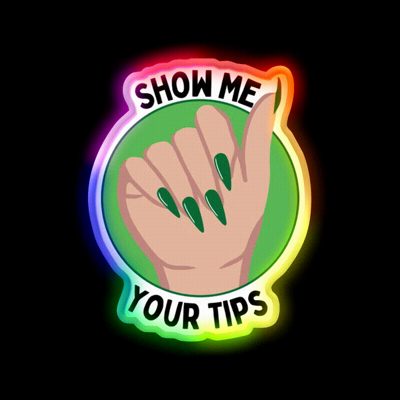 St Patricks Day Nail Tech Nail Salon Led Neon Sign Rgb Color - LED neon sign close-up detail