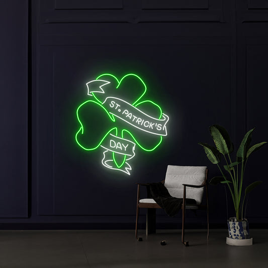 St Patricks Day Shamrock Neon Sign