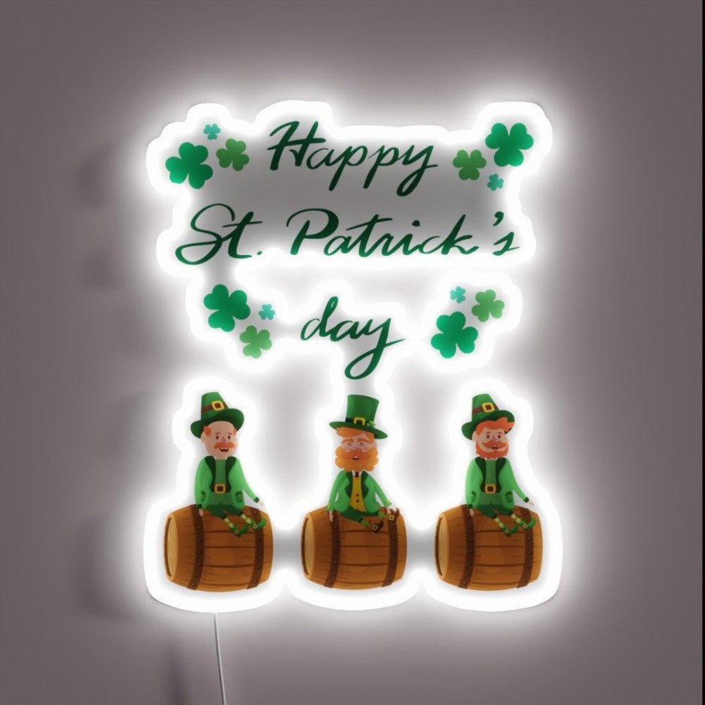 St Patricks Day Triple Irish Barrel Rider Rgb Led Neon Sign - Shineneon
