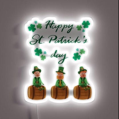 St Patricks Day Triple Irish Barrel Rider Rgb Led Neon Sign - Shineneon