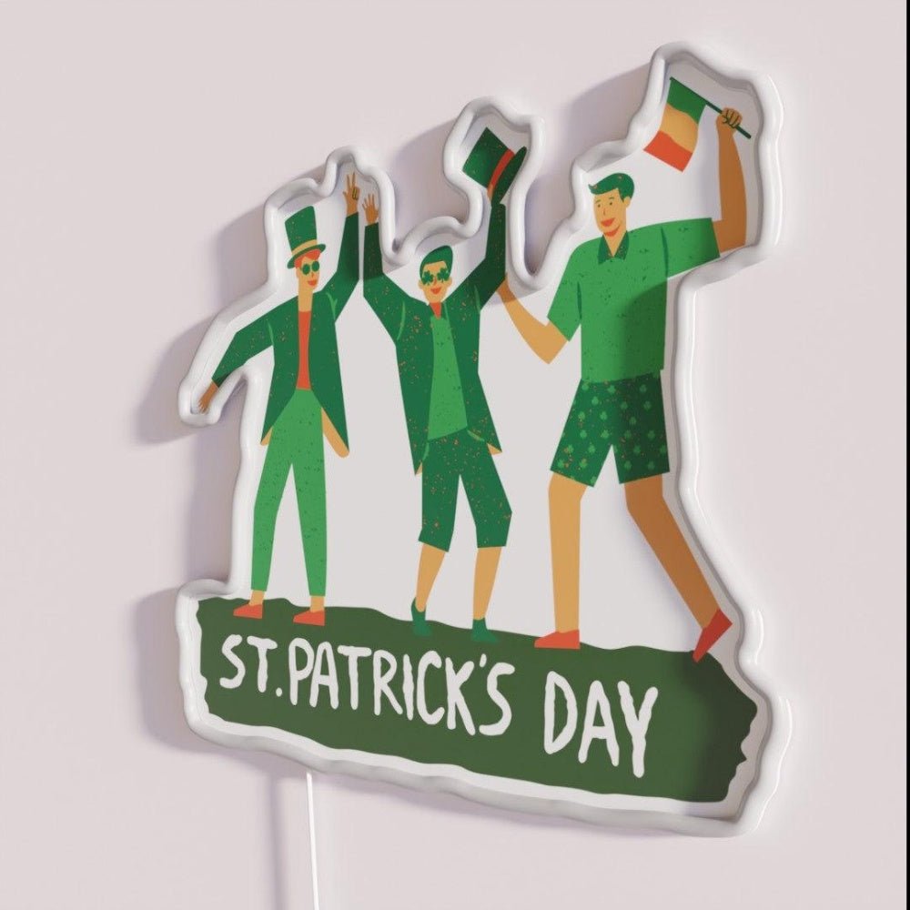 St Patricks Day Triple Mensfun Rgb Led Neon Sign - Shineneon