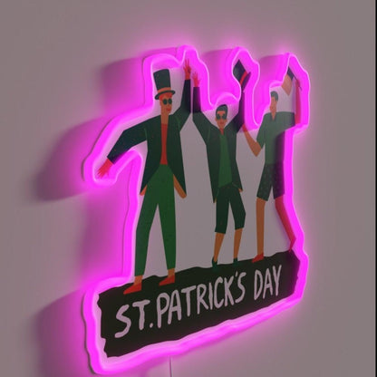 St Patricks Day Triple Mensfun Rgb Led Neon Sign - Shineneon