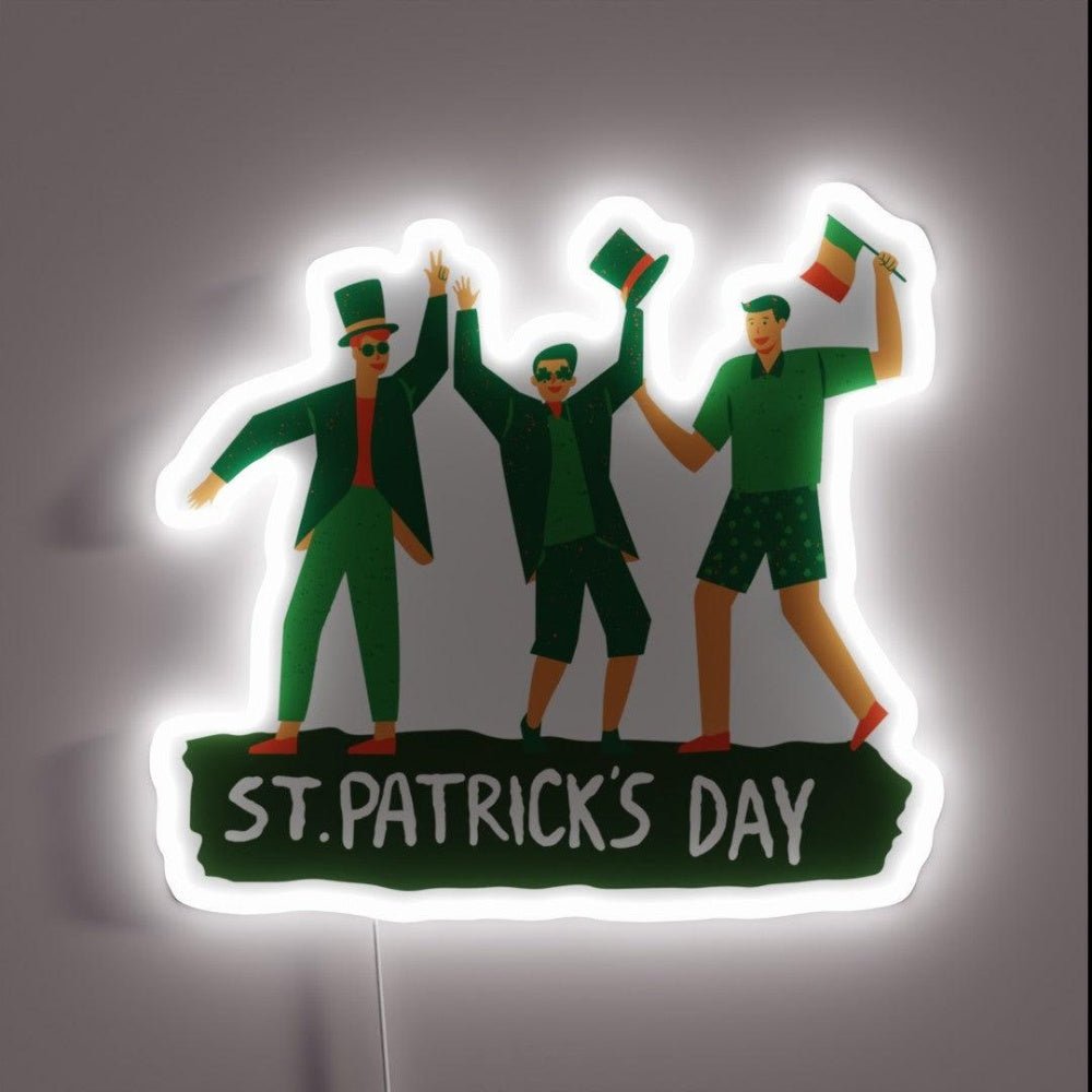 St Patricks Day Triple Mensfun Rgb Led Neon Sign - Shineneon