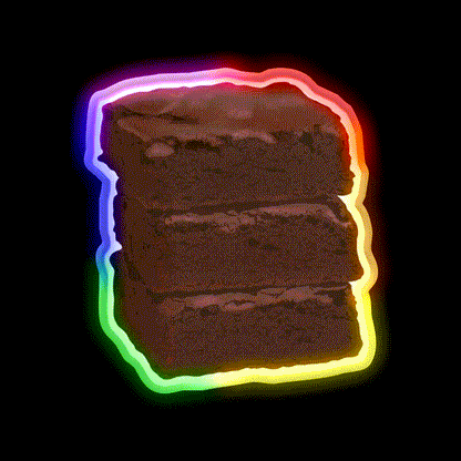 Stack Of Brownies Snack Food Led Neon Sign For Snack Room Rgb Color - LED neon sign close-up detail