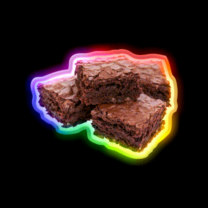 Stack Of Brownies Snack Food Led Neon Sign Rgb Color - LED neon sign close-up detail