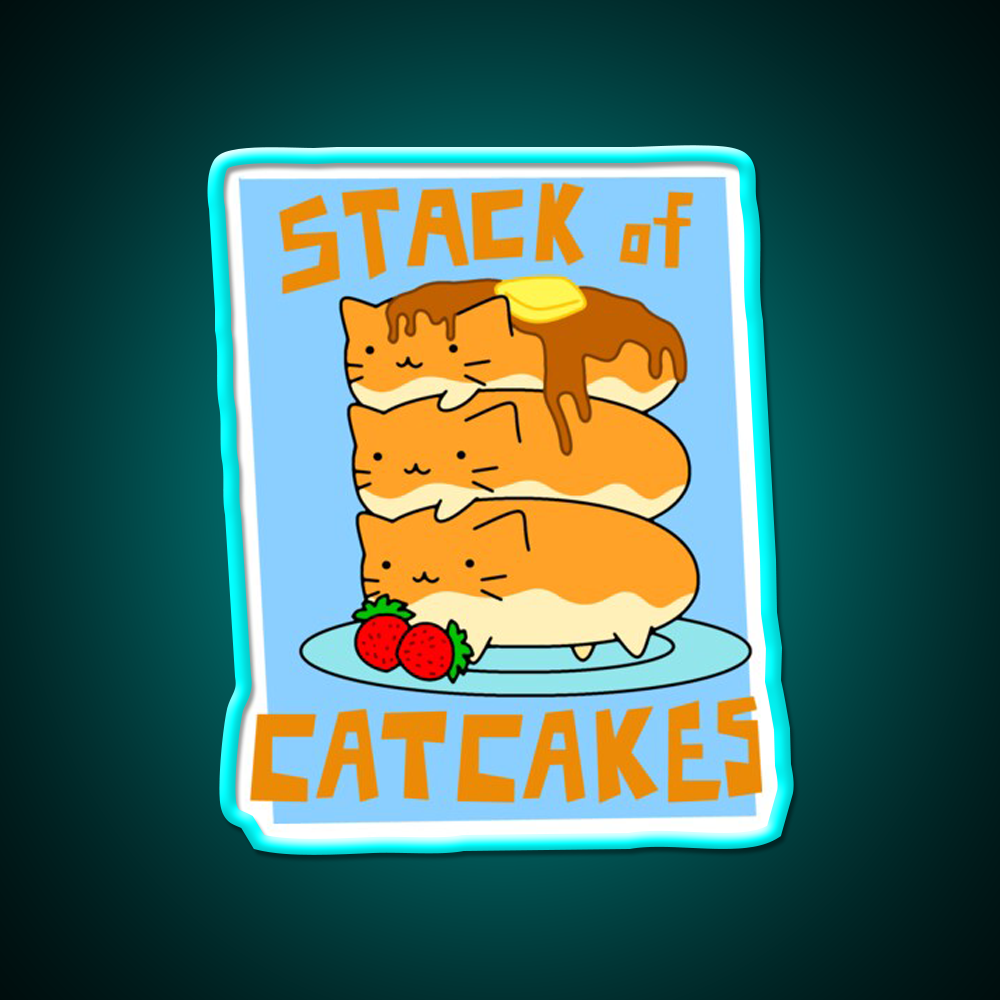 Stack Of Cat Cakes Led Neon Sign Chinese Food Rgb Color - Size and dimension reference