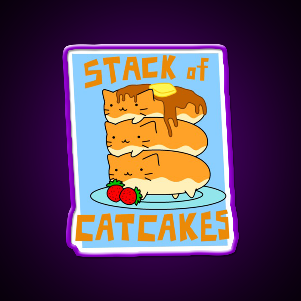 Stack Of Cat Cakes Led Neon Sign Chinese Food Rgb Color - LED neon sign view 9