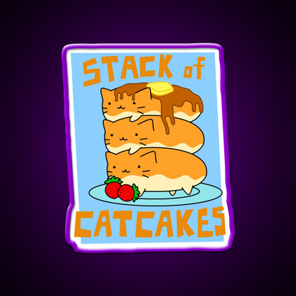 Stack Of Cat Cakes Led Neon Sign Chinese Food Rgb Color - LED neon sign view 9
