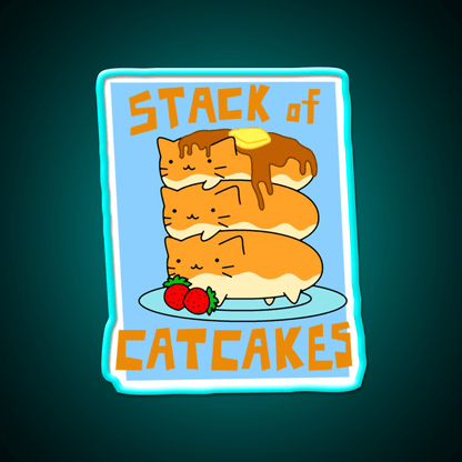Stack Of Cat Cakes Led Neon Sign Chinese Food Rgb Color - Shineneon