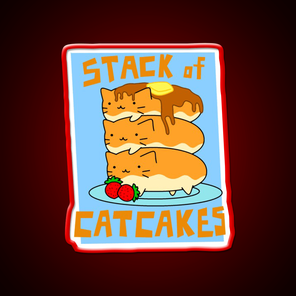 Stack Of Cat Cakes Led Neon Sign Chinese Food Rgb Color - Shineneon