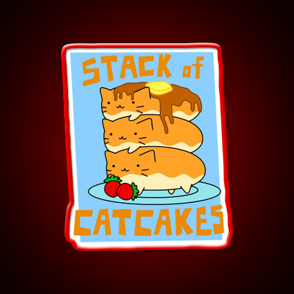Stack Of Cat Cakes Led Neon Sign Chinese Food Rgb Color - Shineneon