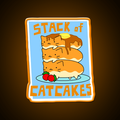 Stack Of Cat Cakes Led Neon Sign Chinese Food Rgb Color - Shineneon