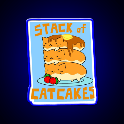 Stack Of Cat Cakes Led Neon Sign Chinese Food Rgb Color - Shineneon
