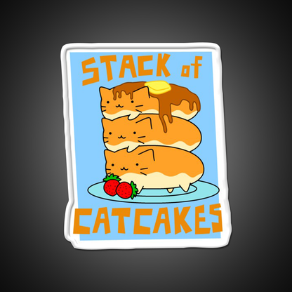 Stack Of Cat Cakes Led Neon Sign Chinese Food Rgb Color - LED neon sign view 11