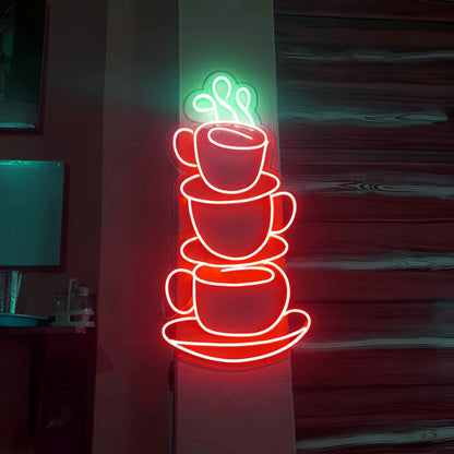 Stacked Coffee Cups Led Neon Sign | Shineneon