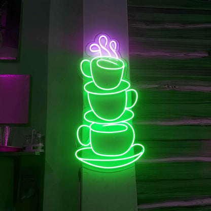 Stacked Coffee Cups Led Neon Sign | Shineneon