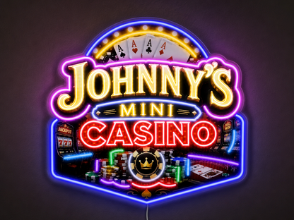 JOHNNY'S MINI CASINO Custom LED Neon Sign (LED preview)