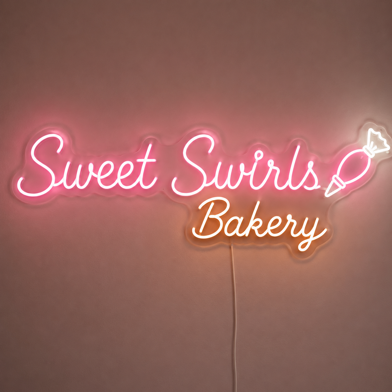 Sweet Swirls Bakery Custom LED Neon Sign (LED preview)