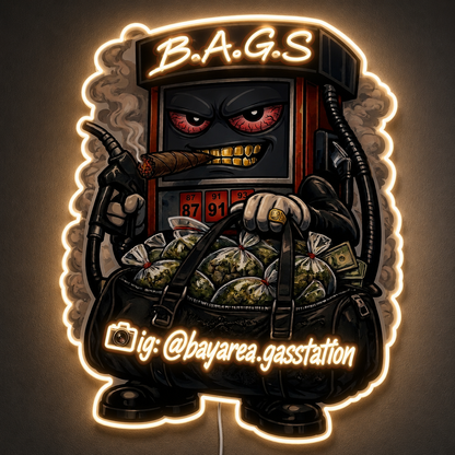 B.A.G.S ig: @bayarea.gasstation Custom LED Neon Sign (LED preview)