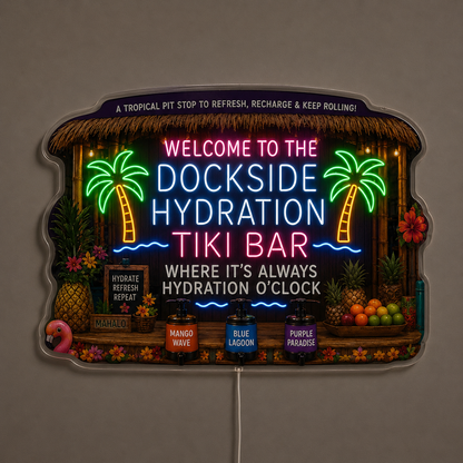 DOCKSIDE HYDRATION TIKI Custom LED Neon Sign (LED preview)