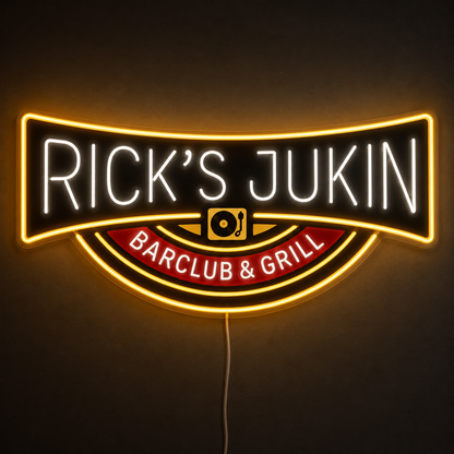 RICK'S JUKIN BARCLUB & GRILL Custom LED Neon Sign (LED preview)