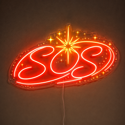 SOS Custom LED Neon Sign (LED preview)