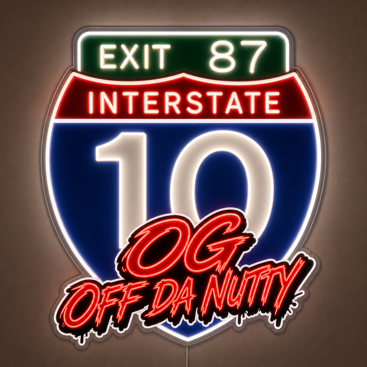 EXIT 87 INTERSTATE 10 OG OFF DA NUTTY Custom LED Neon Sign (LED preview)