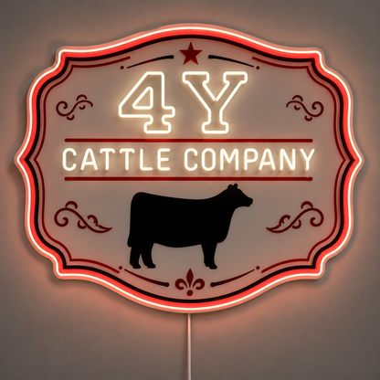 4Y CATTLE Custom LED Neon Sign (LED preview)